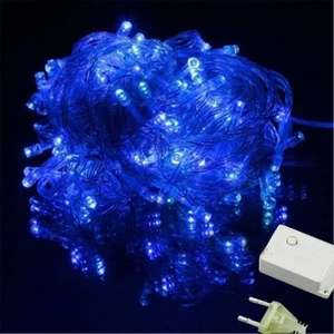 Şeffaf Kablolu 100 Ampüllü LED Işık Mavi Renk 10 Metre