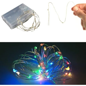 Bakır Tel Peri LED 2 Metre Mix Karışık Renk Pilli LED Işık 20 Ampül