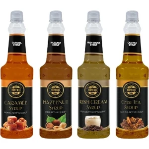 By Tüfekçi 4lü Avantajlı Paket Karamel, Irish Cream, Fıdnık ve Chai Tea Şurup 4X750 ml