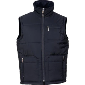 Battal Beden Dikişli Yandan Cepli Polarlı Kumaş Yelek Lacivert Renk