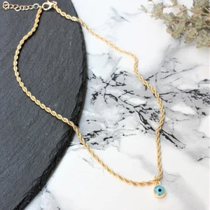 Sosyete Gkhn Nazar Boncuklu Burgu Zincir Kolye