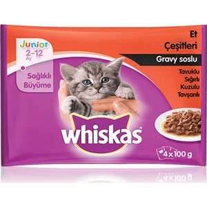 Pouch Multipack Yavru Kedi Etli Konserve Mama Çeşitleri 4 x 100 gr