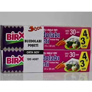 Bırx - 30'lu 4 Paket Ortaboy 24X38 cm 4 Al 3 Öde