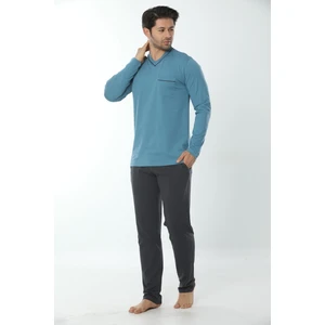 Erkek V Yaka Uzunkol Süprem Pijama Takım 12006-A