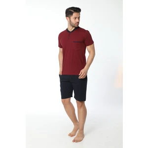 Erkek Taplı Kısa Kol Şortlu Süprem Pijama Takım 12036-A