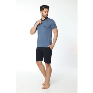 Erkek Taplı Kısa Kol Şortlu Süprem Pijama Takım 12036-A