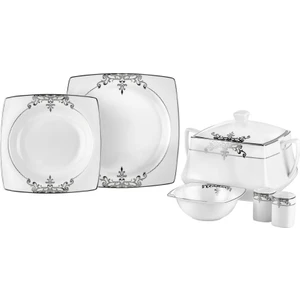 Real Bone Harem 60 Parça Yemek Takımı Platin - TAC-2258