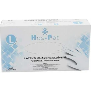 Has-Pet Pudrasız Lateks Eldiven L 100'LÜ