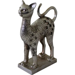 Dekoratif Kedi Biblo Gümüş Renk