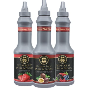 By Tüfekçi 3lü Avantajlı Paket Çilek, Çarkıfelek ve Krımızı Orman Meyveleri Meyve Püresi 3 x 1 Lt