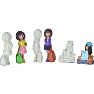 Boyanabilir Polyester Poliüretan Ham Obje 3 Kız Biblo Set