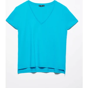 3470 V Yaka Basic T-Shirt-Mavi