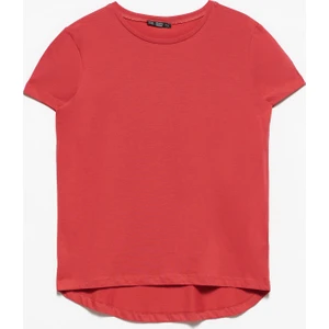 3471 Bisiklet Yaka Basic T-Shirt-Kırmızı