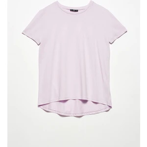 3471 Bisiklet Yaka Basic T-Shirt-Lila