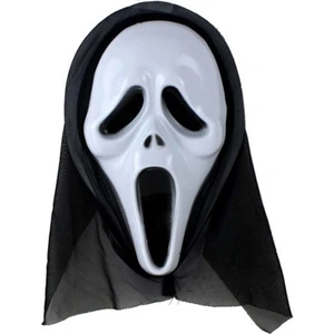 Kapşonlu Çığlık Maskesi Ghost Scream Mask Siyah Renk