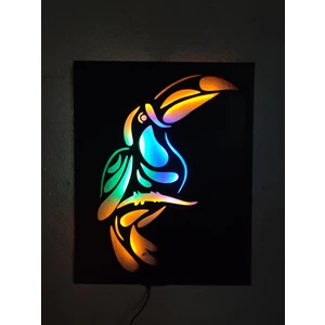 Papağan LED Işıklı Tablo