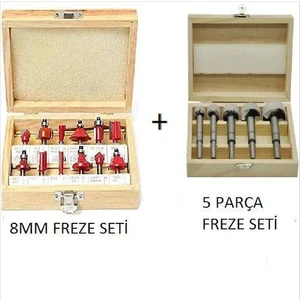 Rekotools-Freze Uç Seti,takımı,ahşap Oyma 12 Parça Şaft Mil Çapı 8 mm