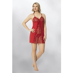 Kadın Gecelik Takımı Dantel Detaylı Ip Askılı Kota -6338