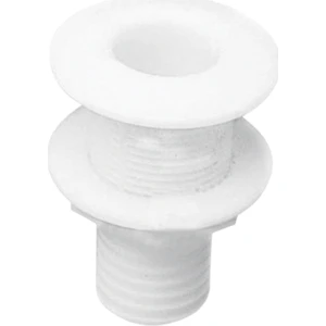 Thru-Hull W/fl.flange, 5/8", W/hose Barb Ø15MM, Wh