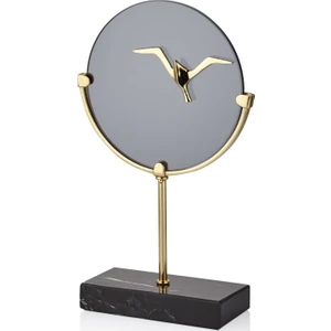 Evza Kuş Figürlü Füme Cam Disk Gold 35cm