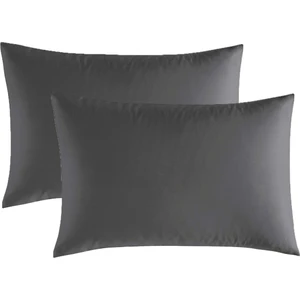 2li Koyu Antrasit Pamuk Saten Yastık Kılıfı 50X70 cm