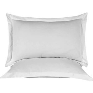 2li Açık Gri Pamuk Saten Oxford Yastık Kılıfı 50X70 cm