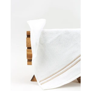 3lü Paket Çift Sıra Bej Piko Nakışlı El Havlusu 32X35CM