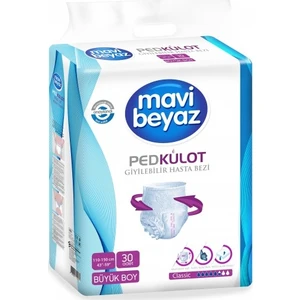 Mavi Beyaz Emici Külot Large Büyük Boy 30'lu 4 Paket 120 Adet