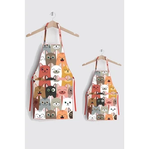 Ays Home Kedi Ailesi Anne Çocuk  Mutfak Önlüğü