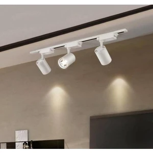1 Metre Raylı 3 Adet Beyaz Kasa Beyaz LED Ray Spot Mağaza Vitrin Armatürü