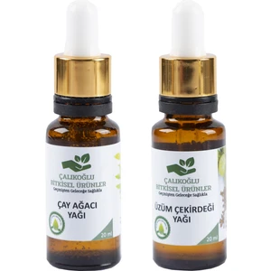 Çalıkoğlu Bitkisel Ürünler Çay Ağacı Yağı Üzüm Çekirdeği Yağı 20 ml x 2'li