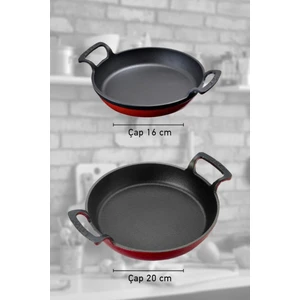 Döküm Yuvarlak Kulplu Tava,Sahan 16-20 Cm