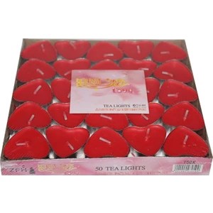 Kalpli Kırmızı Renk 50 Adet Tealight Mum