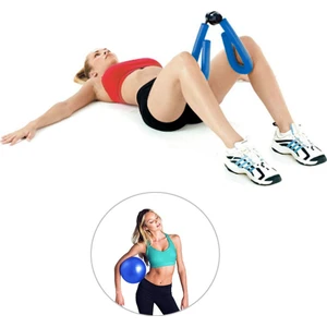 Spor Byfit Kol, Bacak, Basen Sıkılaştırıcı Kelebek Egzersiz Aleti Mavi + Denge Topu - 2'li Set