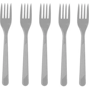 Gümüş Plastik Çatal 25'li