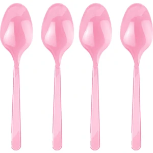 Roll-Up Pembe Plastik Kaşık 25'li