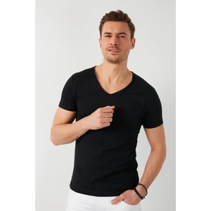 % 100 Pamuklu V Yaka Basic T Shirt Erkek T SHİRT 5412001