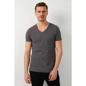 Pamuklu Slim Fit V Yaka Basic T Shirt Erkek T SHİRT 5412001