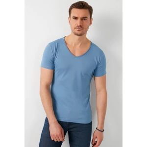 Pamuklu Slim Fit V Yaka Basic T Shirt Erkek T SHİRT 5412001