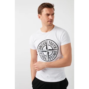 Baskılı Bisiklet Yaka % 100 Pamuk T Shirt Erkek T SHİRT 541PUSULA