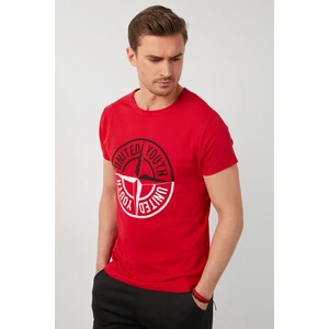 Baskılı Bisiklet Yaka % 100 Pamuk T Shirt Erkek T Shirt 541PUSULA