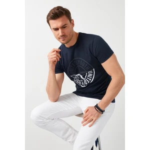 Baskılı Bisiklet Yaka % 100 Pamuk T Shirt Erkek T Shirt 541PUSULA