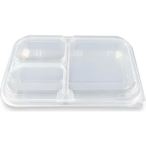 - 3 Bölmeli Kapaklı Kebap Kabı - 25'li