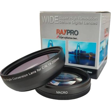 Raypro Canon ve Nikon 18-200MM Lens Için 72MM 0.45X Geniş Fiyatı