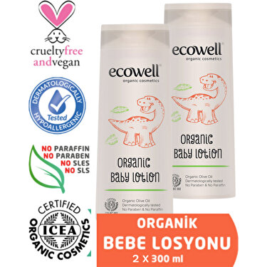 ecowell organik bebek losyonu 2 li avantaj paketi 2x300 ml fiyati