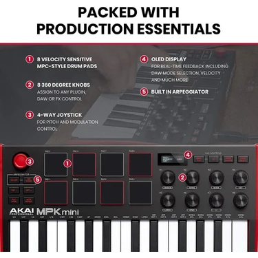 AKAI MPKMINI 3 Midi Klavye Fiyatı - Taksit Seçenekleri
