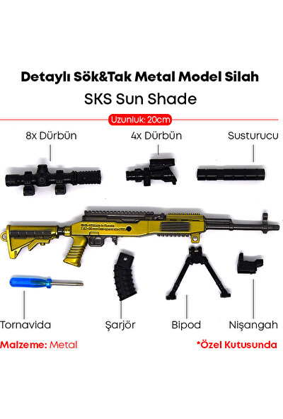 Dukkin Detaylı Sök&tak Metal Model Silah 20CM - Sks Sun Shade