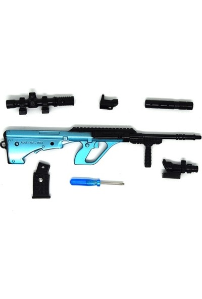 Dukkin Detaylı Sök&tak Metal Model Silah 20CM - Aug Wild Blue