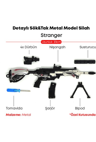 Dukkin Detaylı Sök&tak Metal Model Silah 20CM - Stranger