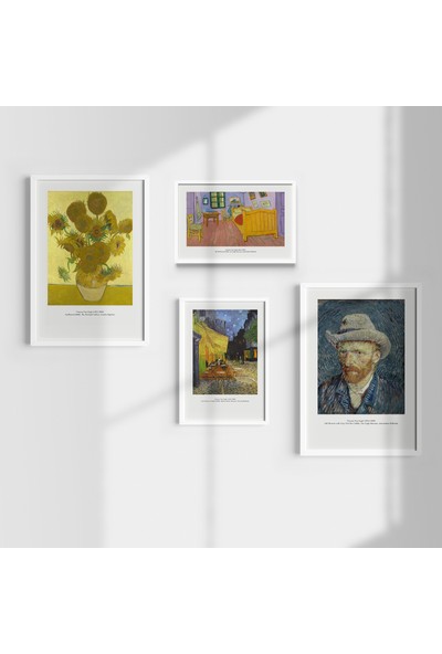 Gian Decor Dekoratif Van Gogh Eserleri Serisi Çoklu Çerçeveli Tablo